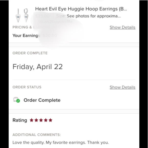 Silver Toned Heart Evil Eye Huggie Hoop Earrings (BRAND NEW) - Picture 8 of 8